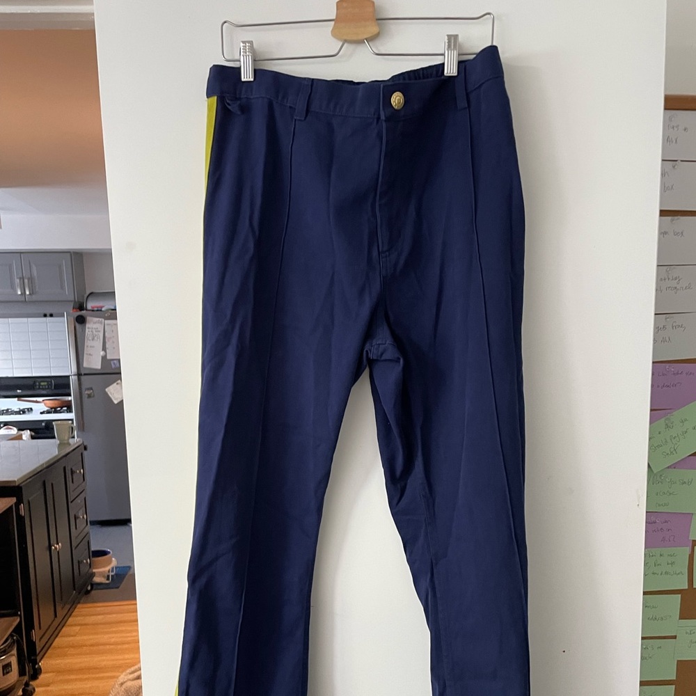 Big bud press western pant navy green stripe size L